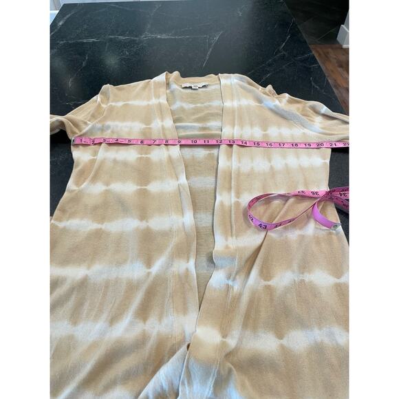 LOFT tan tie dye cardigan sweater Size medium 100% Cotton - Picture 4 of 5